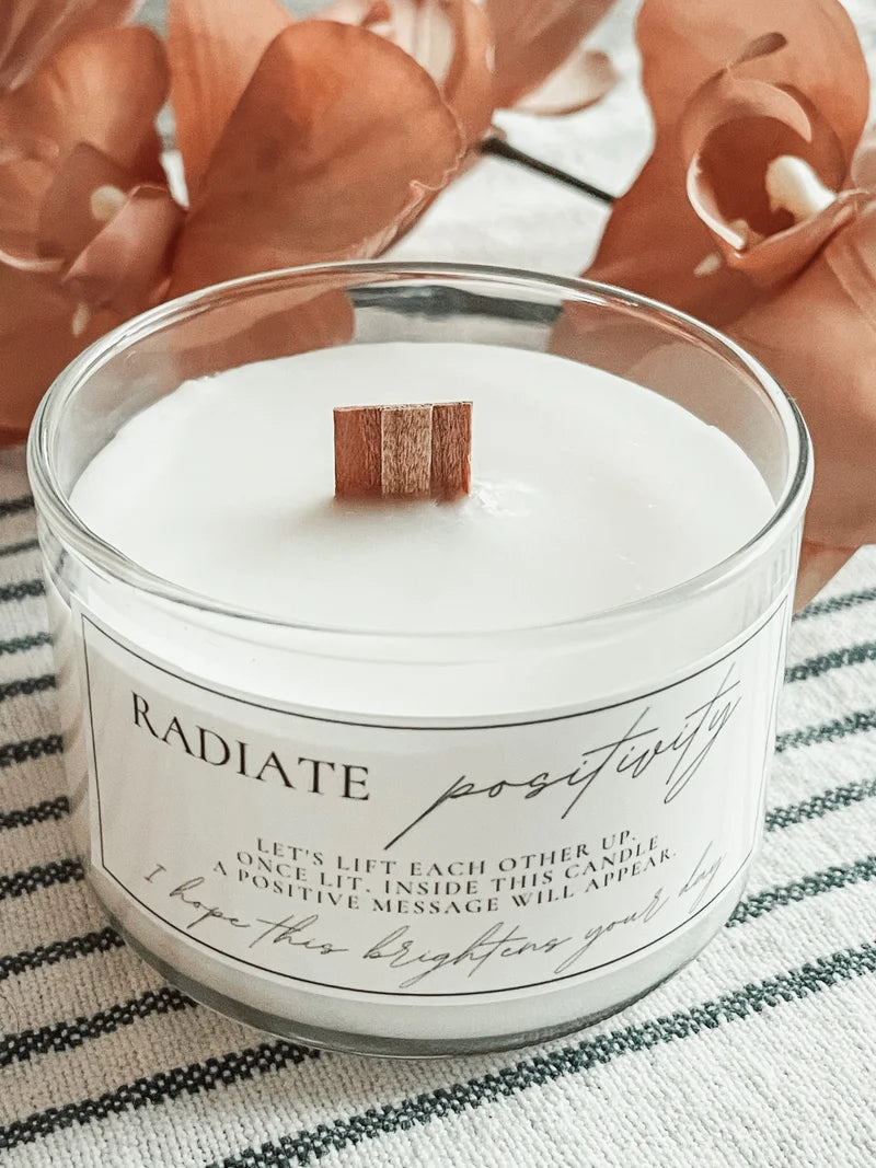 Radiate Positivity Message Candle
