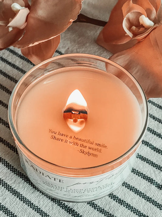 Radiate Positivity Message Candle